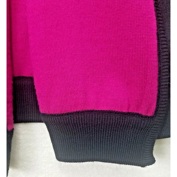 I.magnin design studio 100% merino wool black women's M open front sweater italy - Picture 6 of 11